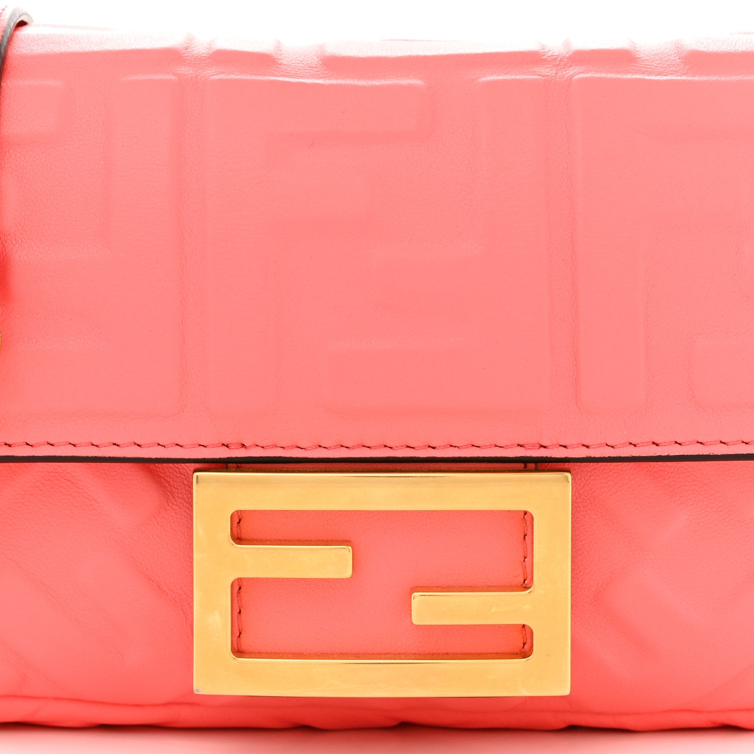 Fendi Nappa FF 1974 Embossed Mini Baguette Pink Dalia 8 of 11