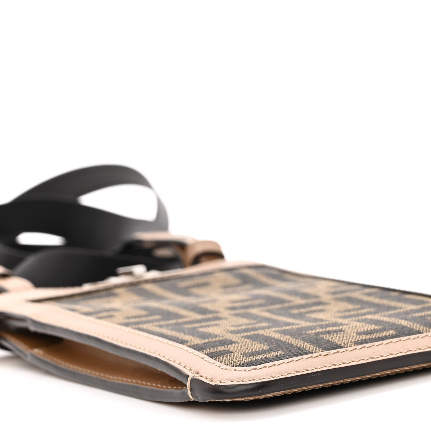 Fendi Recycled Fabric Jacquard Vitello King FF 1974 Peekaboo Phone Case Tobacco Moro Sand 9 of 10