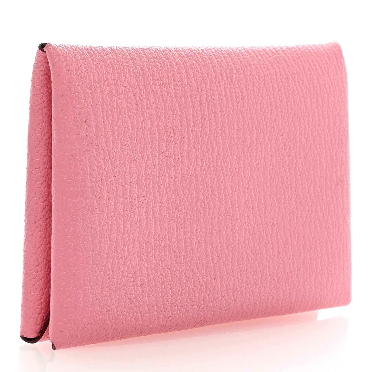 Hermes Chevre Chandra Verso Calvi Card Case Rose Confetti Brique 3 of 6