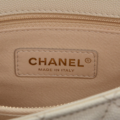 Chanel Caviar Quilted Small Coco Handle Flap White 8 of 9