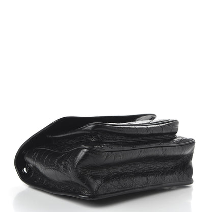 Saint Laurent Crinkled Calfskin Matelasse Monogram Medium Niki Chain Satchel Black 4 of 9