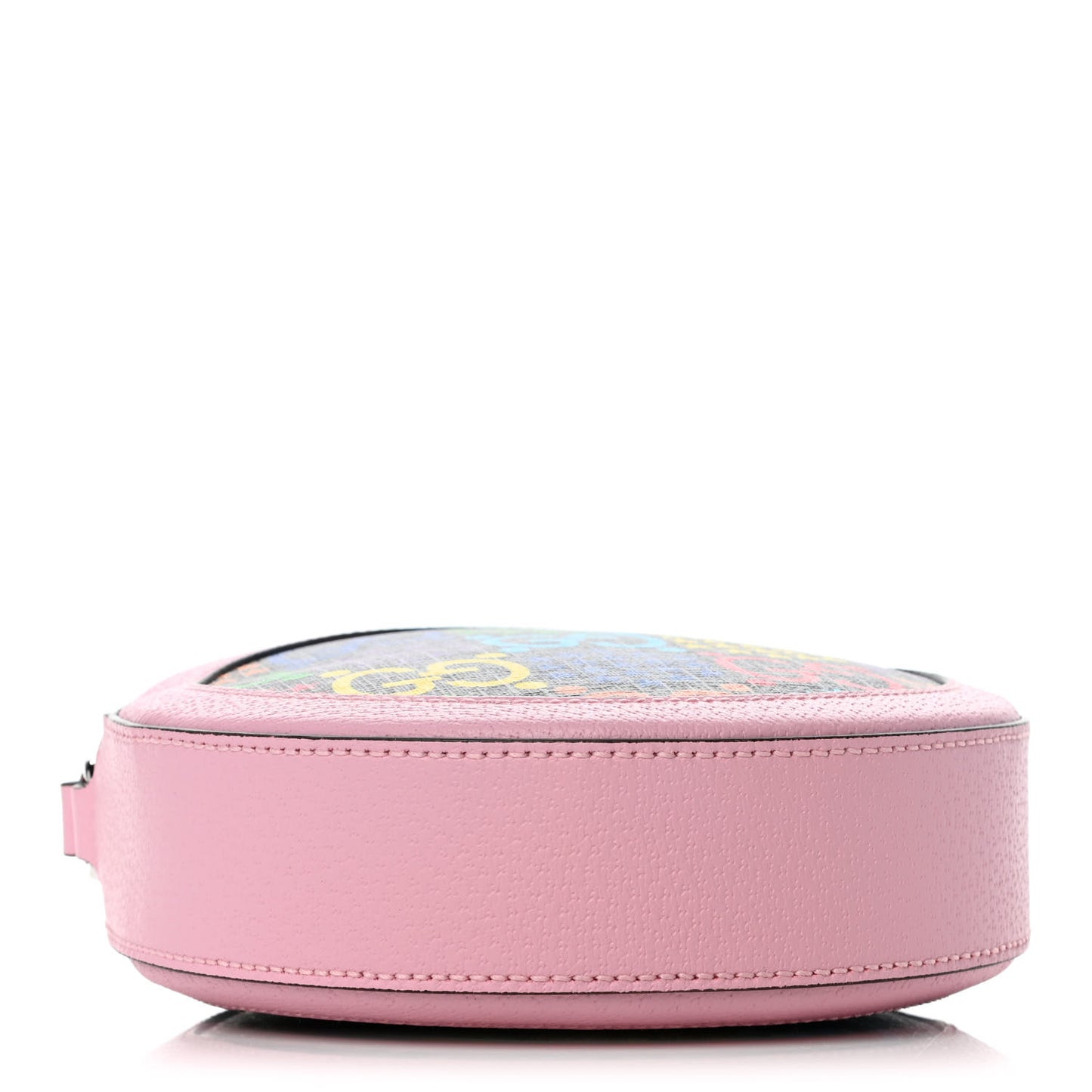 GG Supreme Monogram Psychedelic Round Shoulder Bag Black Multicolor Sugar Pink
