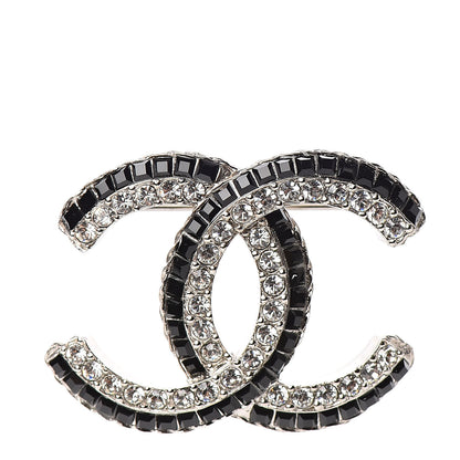 Chanel Crystal CC Brooch Gold Black 1 of 5