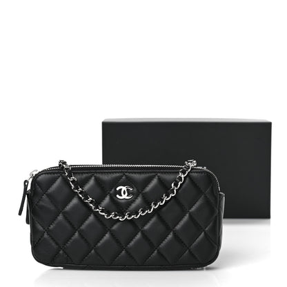 Chanel Lambskin Quilted Small Clutch With Chain Black 11 of 11