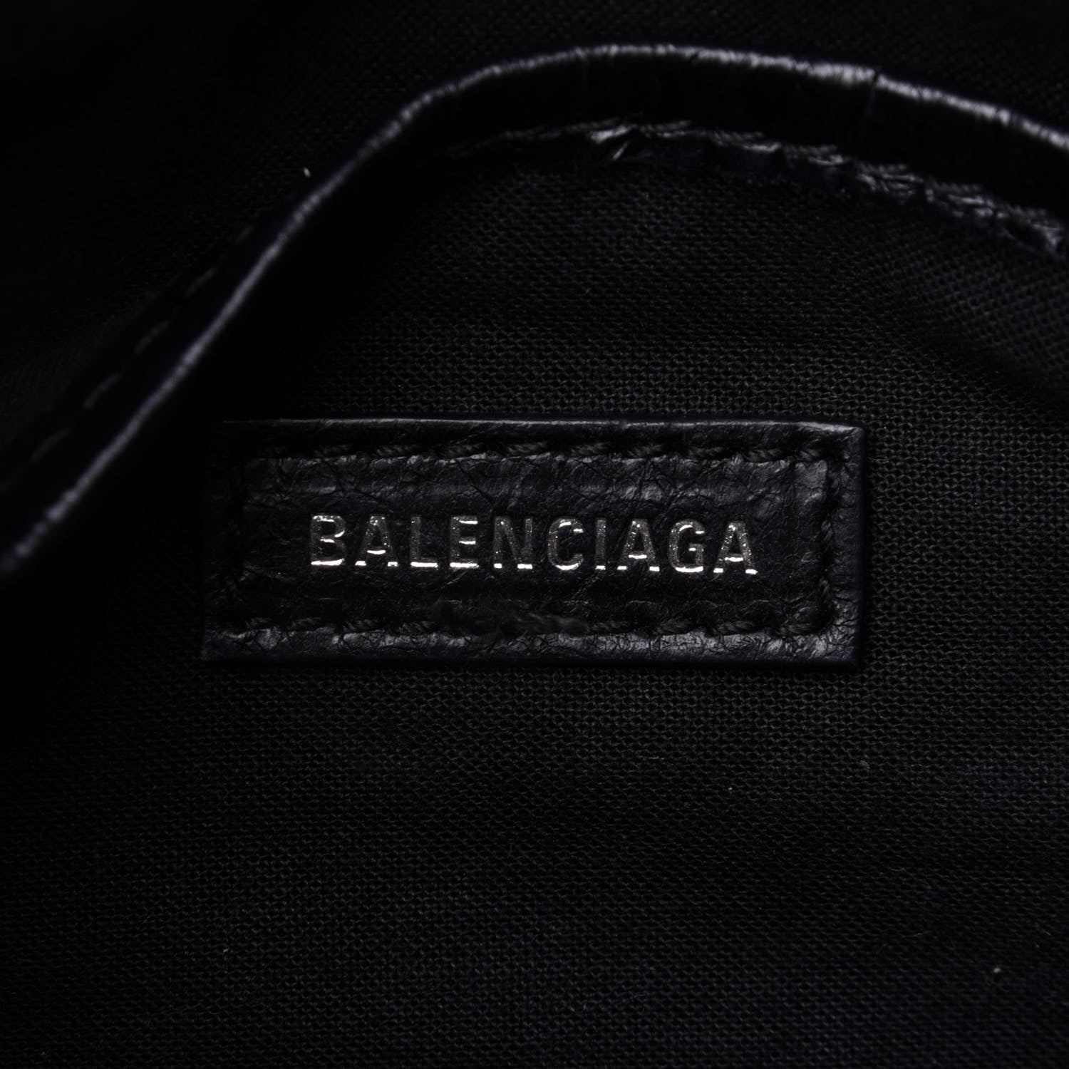 Balenciaga Agneau Classic Silver Hardware Nano City Logo Strap Black White 5 of 9