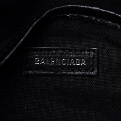 Balenciaga Agneau Classic Silver Hardware Nano City Logo Strap Black White 5 of 9
