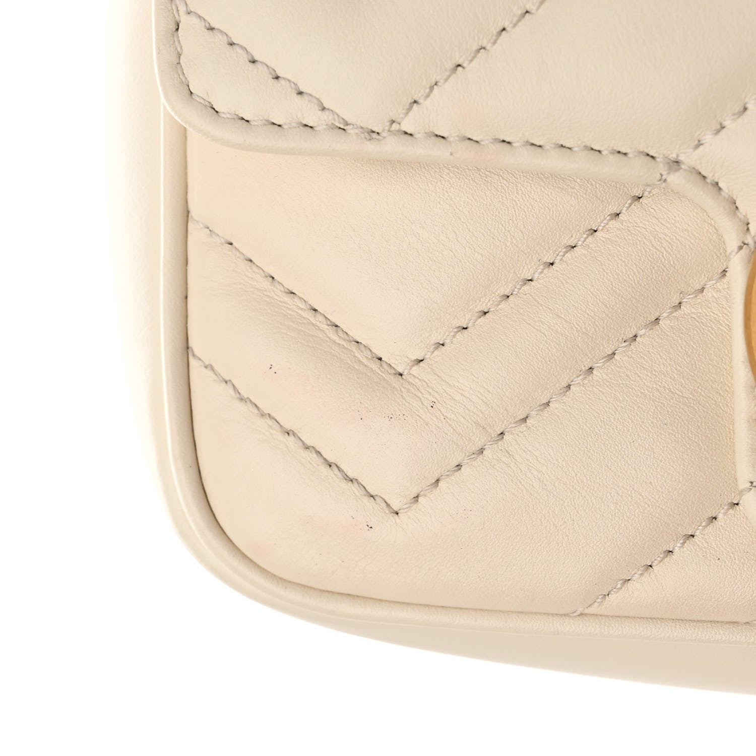Gucci Calfskin Matelasse Super Mini GG Marmont Shoulder Bag White 11 of 11