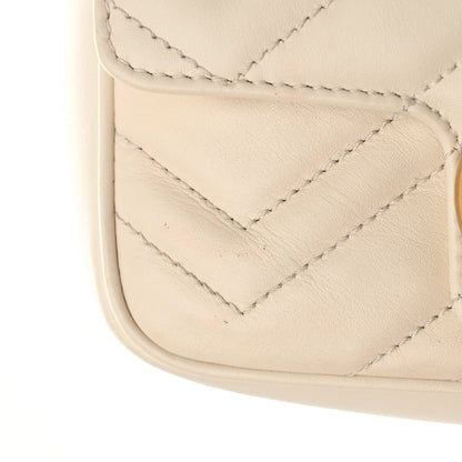 Gucci Calfskin Matelasse Super Mini GG Marmont Shoulder Bag White 11 of 11