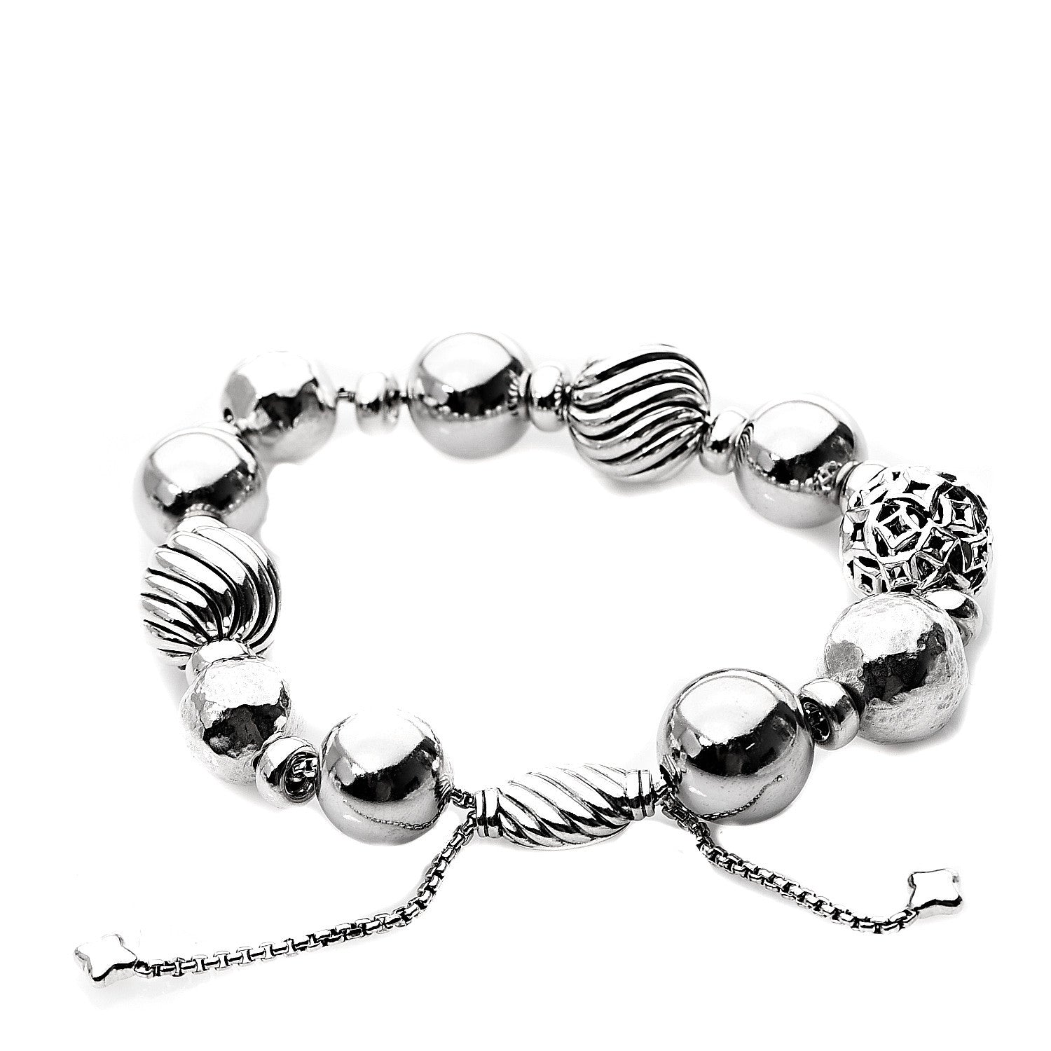 David Yurman Sterling Silver 14mm Elements Bead Bracelet 2 of 3