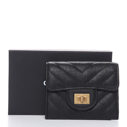 Chanel Crumpled Calfskin Chevron Quilted Reissue Card Holder Black 8 of 8