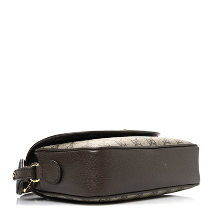 Gucci GG Supreme Monogram Textured Dollar Calfskin Web Studded Mini Ophidia Flap Shoulder Bag Beige Ebony New Acero 4 of 11