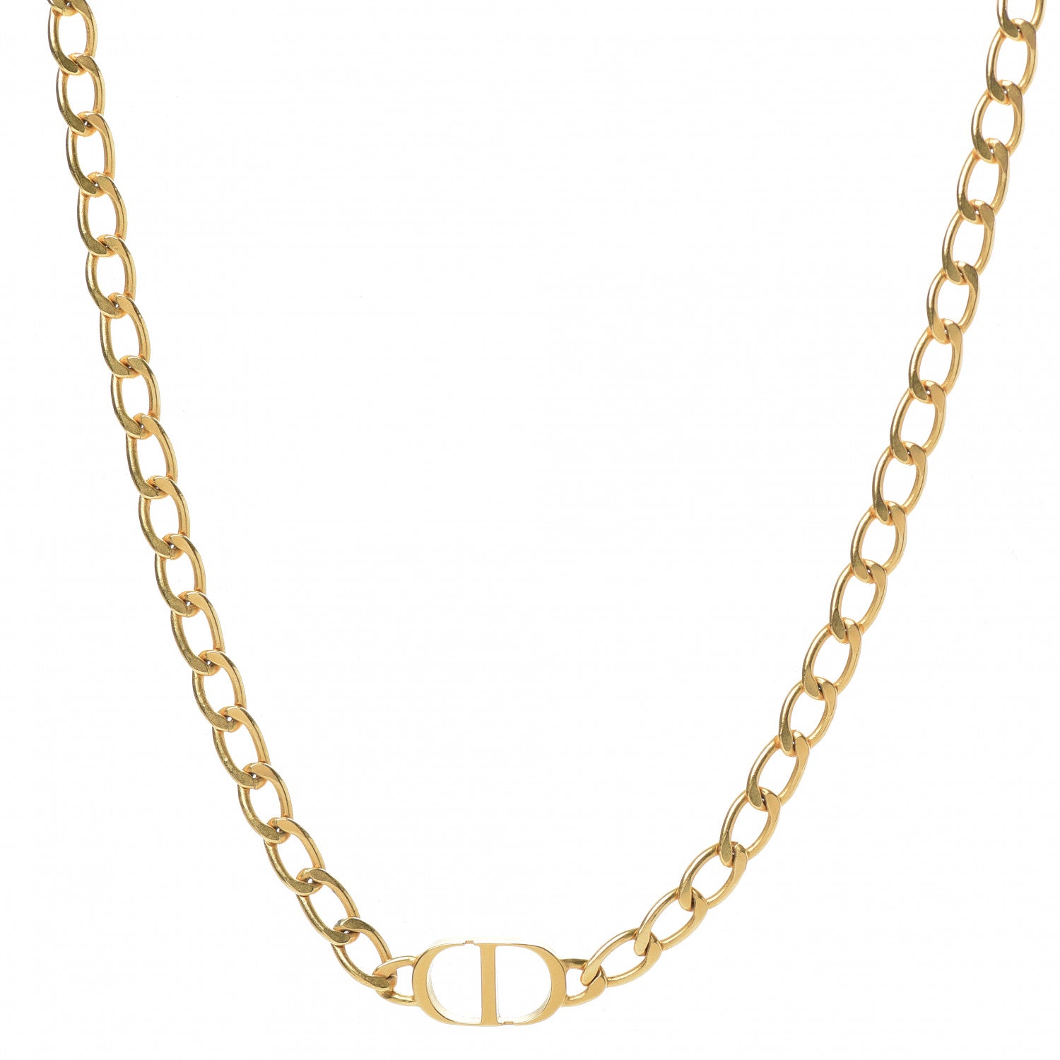 Christian Dior Metal Petit CD Choker Necklace Gold 1 of 5