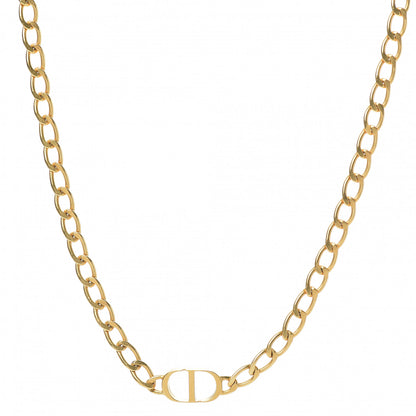 Christian Dior Metal Petit CD Choker Necklace Gold 1 of 5