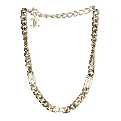 Chanel Metal Enamel Chain CC Choker Gold White 3 of 5