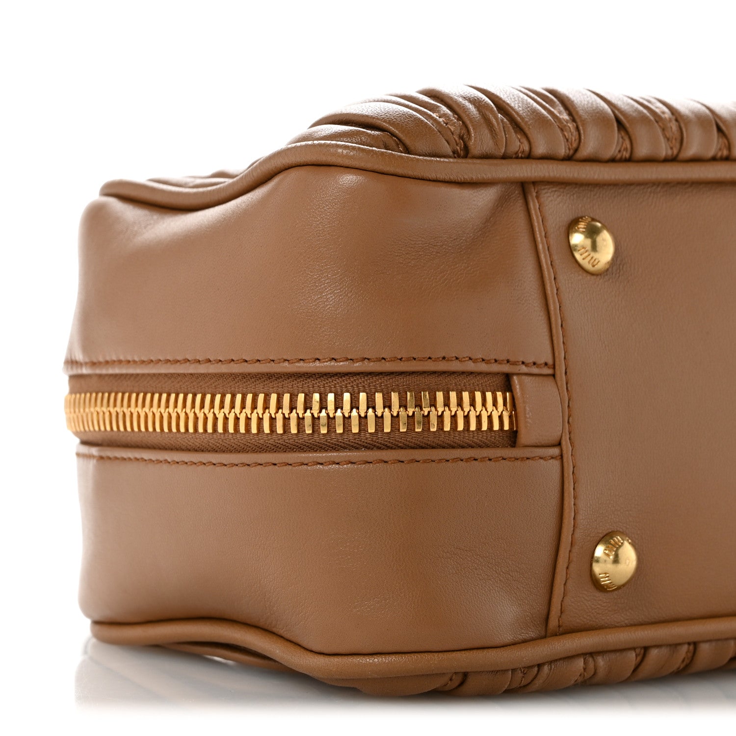 Miu Miu Nappa Matelasse Large Arcadie Top Handle Bag Caramel Caramel 10 of 11