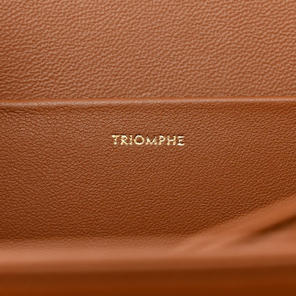 Celine Textile Calfskin Classique Triomphe Bag Natural Tan 9 of 14