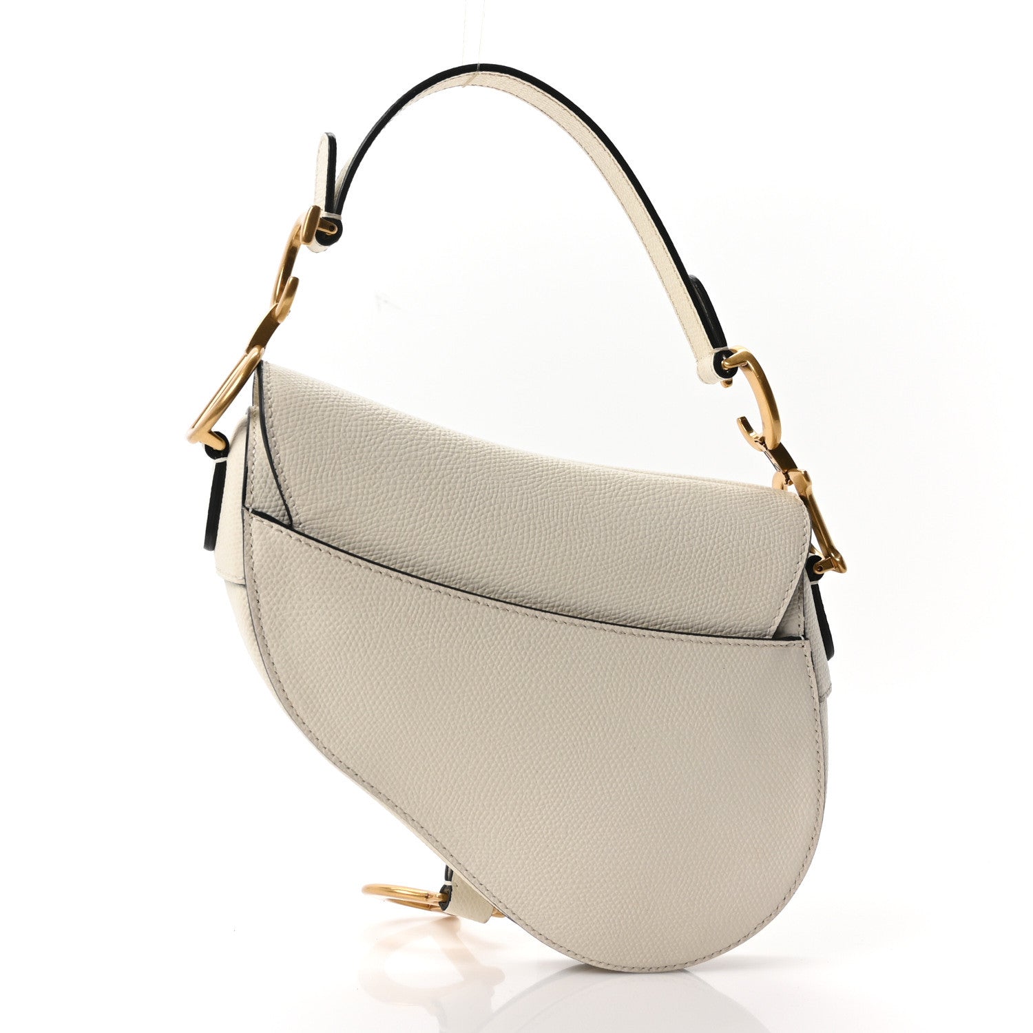 Christian Dior Grained Calfskin Mini Saddle Bag White 2 of 9
