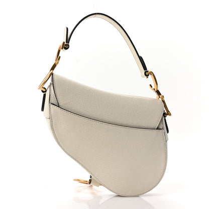 Christian Dior Grained Calfskin Mini Saddle Bag White 2 of 9