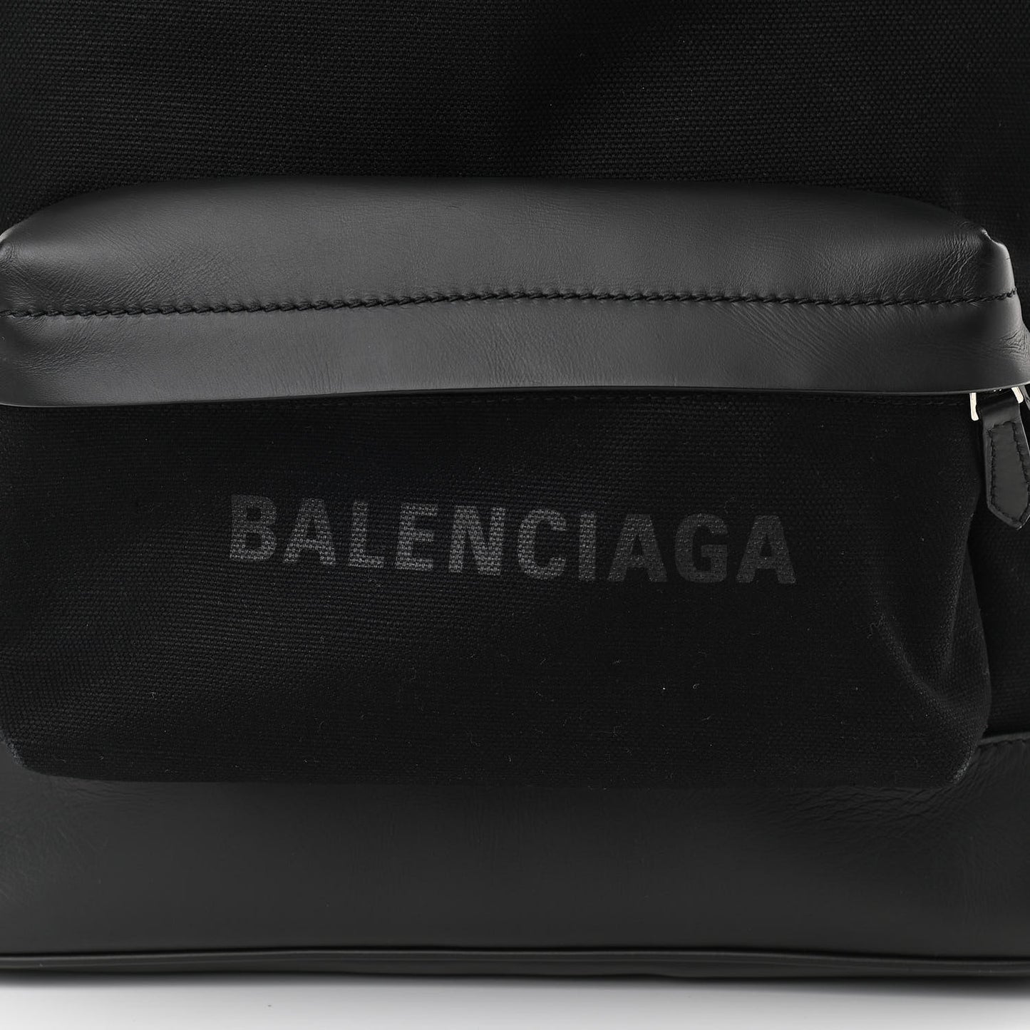 Calfskin Canvas Navy Backpack Black