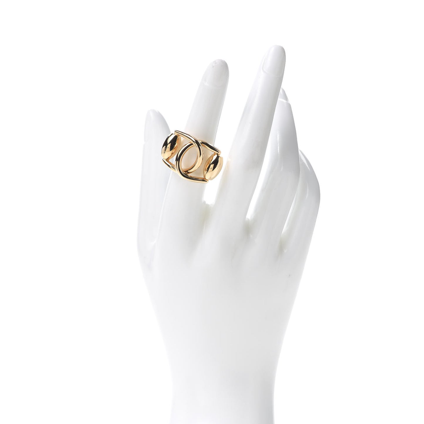 18K Yellow Gold Double Horsebit Ring 55 7.25