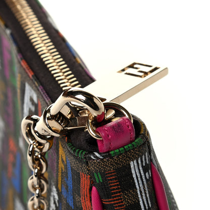 Fendi Zucchino Spalmati FF Multicolor Pochette Tobacco Multicolor Fuchsia 6 of 6