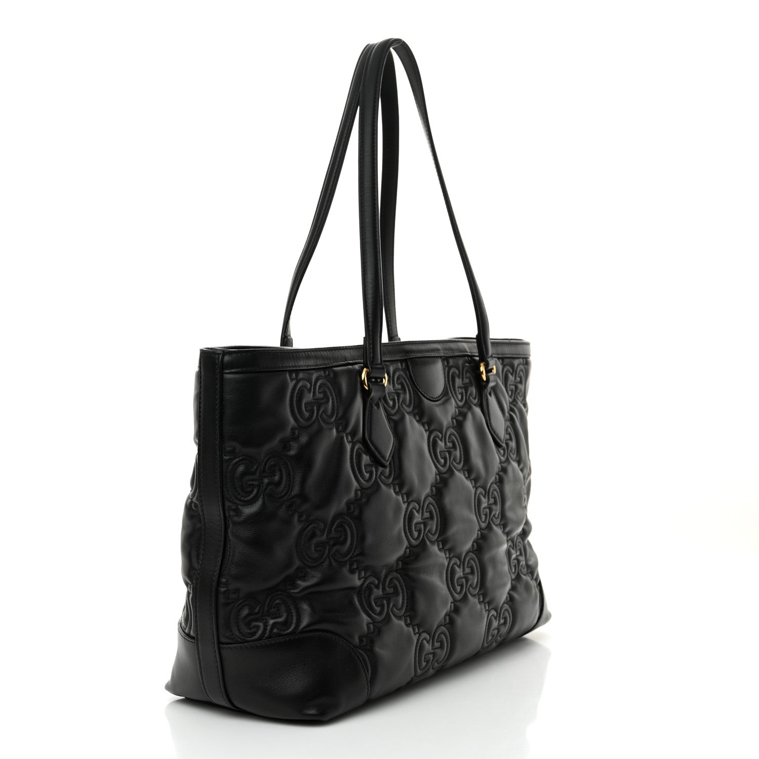 Gucci Calfskin GG Matelasse Medium Ophidia Shopping Tote Black 3 of 14