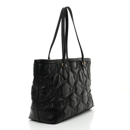 Gucci Calfskin GG Matelasse Medium Ophidia Shopping Tote Black 3 of 14