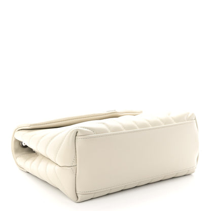 Saint Laurent Calfskin Y Quilted Monogram Small Loulou Chain Satchel Ivory 4 of 11