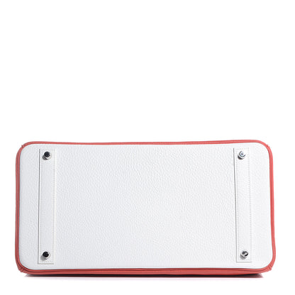 Hermes Togo Eclat Birkin 40 Sanguine and Blanc 18 of 23