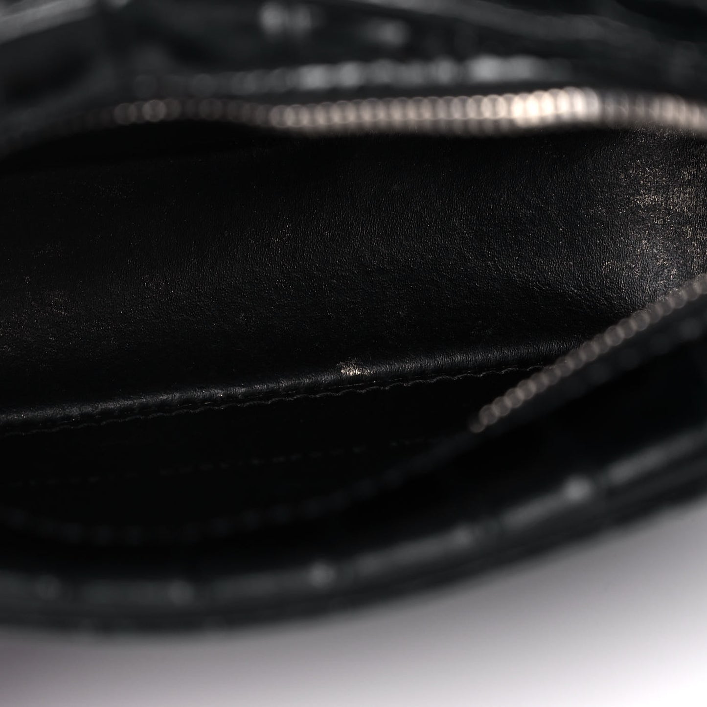 Shiny Calfskin Logo Crocodile Embossed XS Everyday Camera Bag with Handle Black