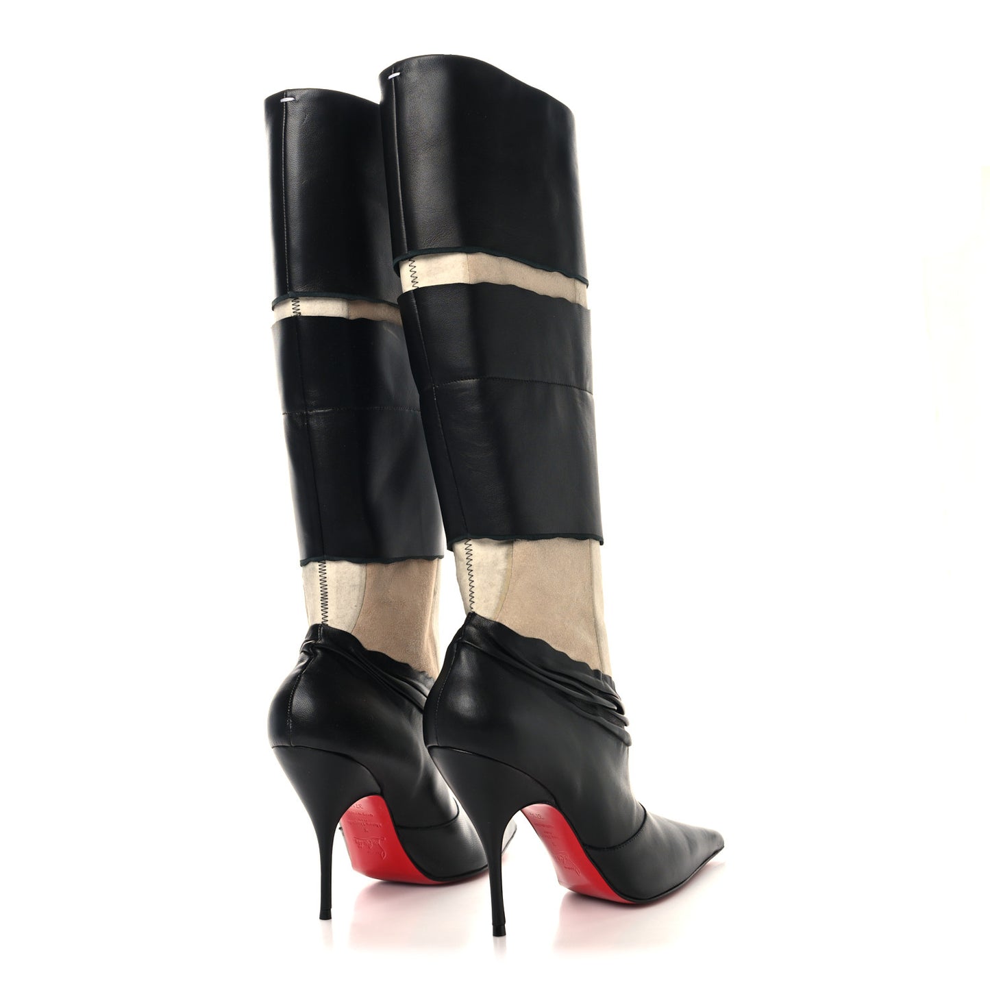 X MAISON MARGIELA Nappa Xrismarteen 100 Knee High Boots 37.5 Black