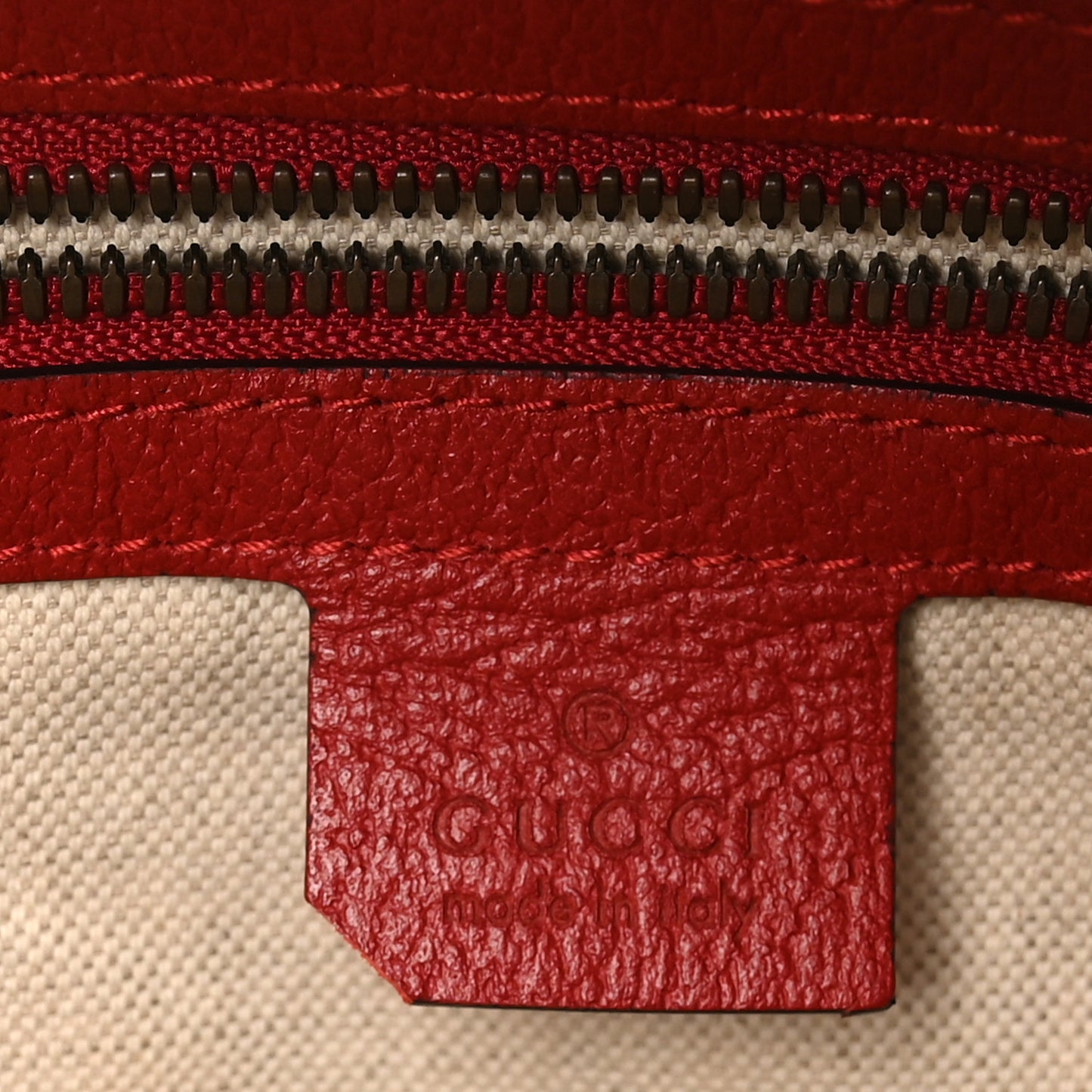 GG Supreme Monogram Web Bosco Patch Dome Backpack Beige Malva Hibiscus Red