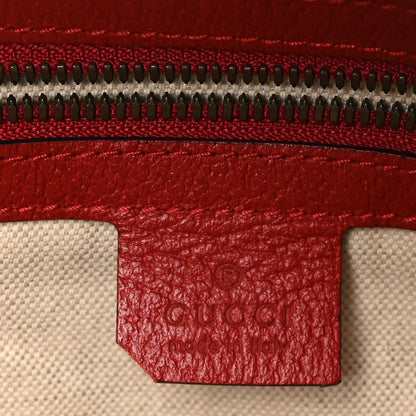 Gucci GG Supreme Monogram Web Bosco Patch Dome Backpack Beige Malva Hibiscus Red 5 of 10