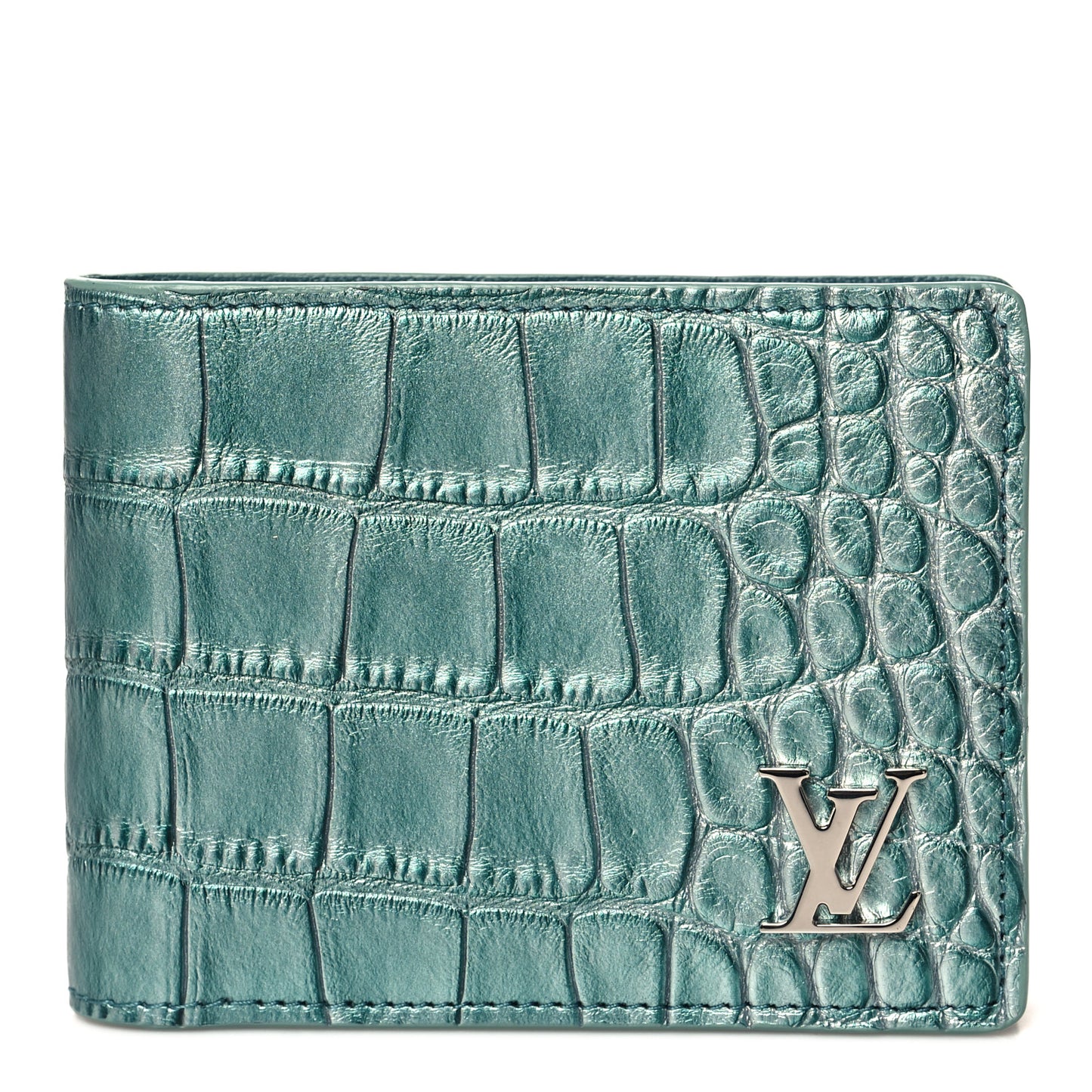 Crocodile Multiple Wallet Blue Pool
