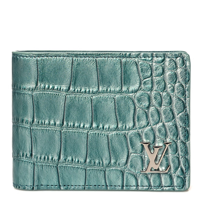 Louis Vuitton Crocodile Multiple Wallet Blue Pool 1 of 7