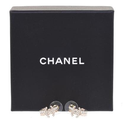 Chanel Crystal Quilted CC Hoop Earrings Gold 5 of 5