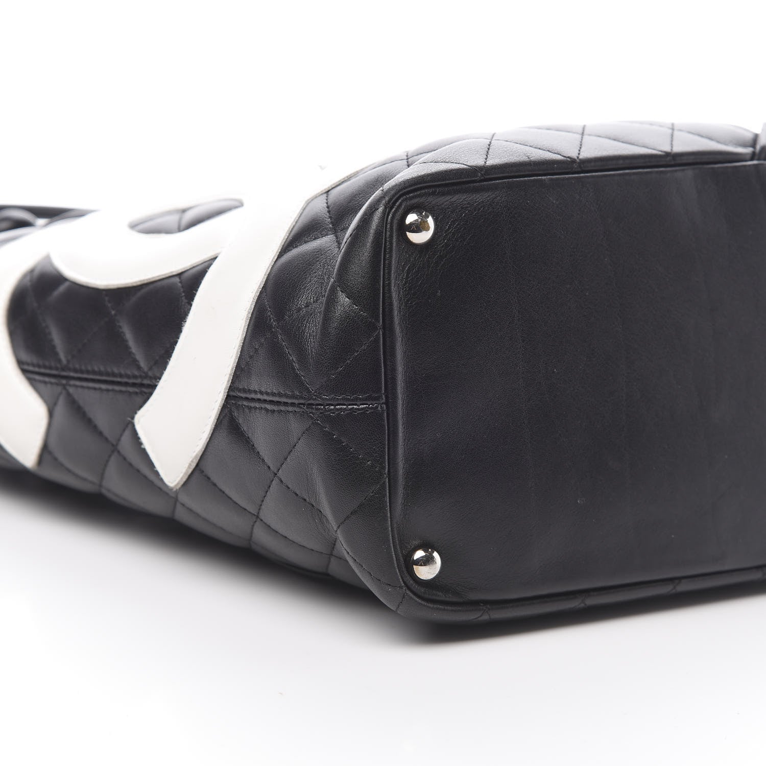 Chanel Calfskin Quilted Medium Cambon Tote Black White 9 of 12