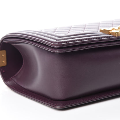 Chanel Lambskin Quilted Medium Boy Flap Dark Purple 5 of 11