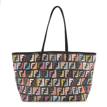 Fendi Zucca Spalmati Patent Zucchino Screen Print Medium Roll Tote Tobacco Multicolor Black 1 of 13