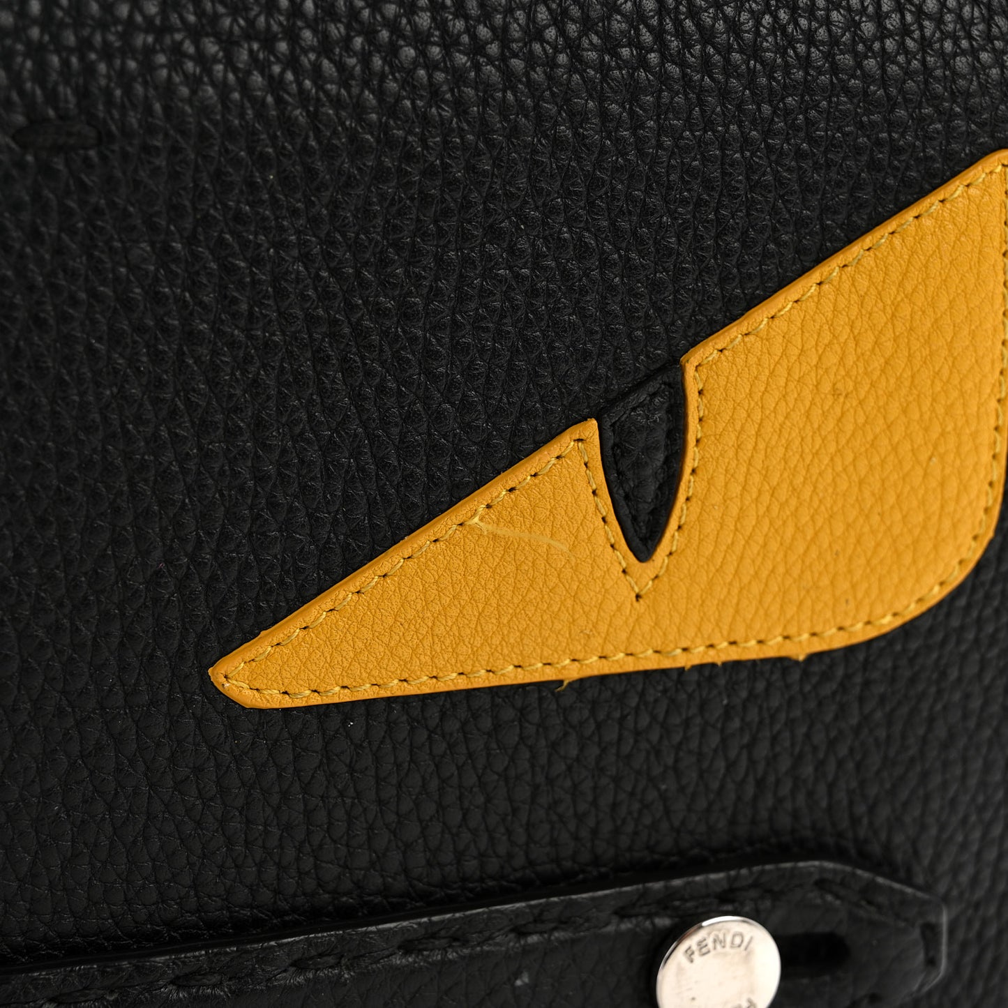 Cuoio Romano Selleria Monster Eyes Inlay Slim Clutch Black Sunflower