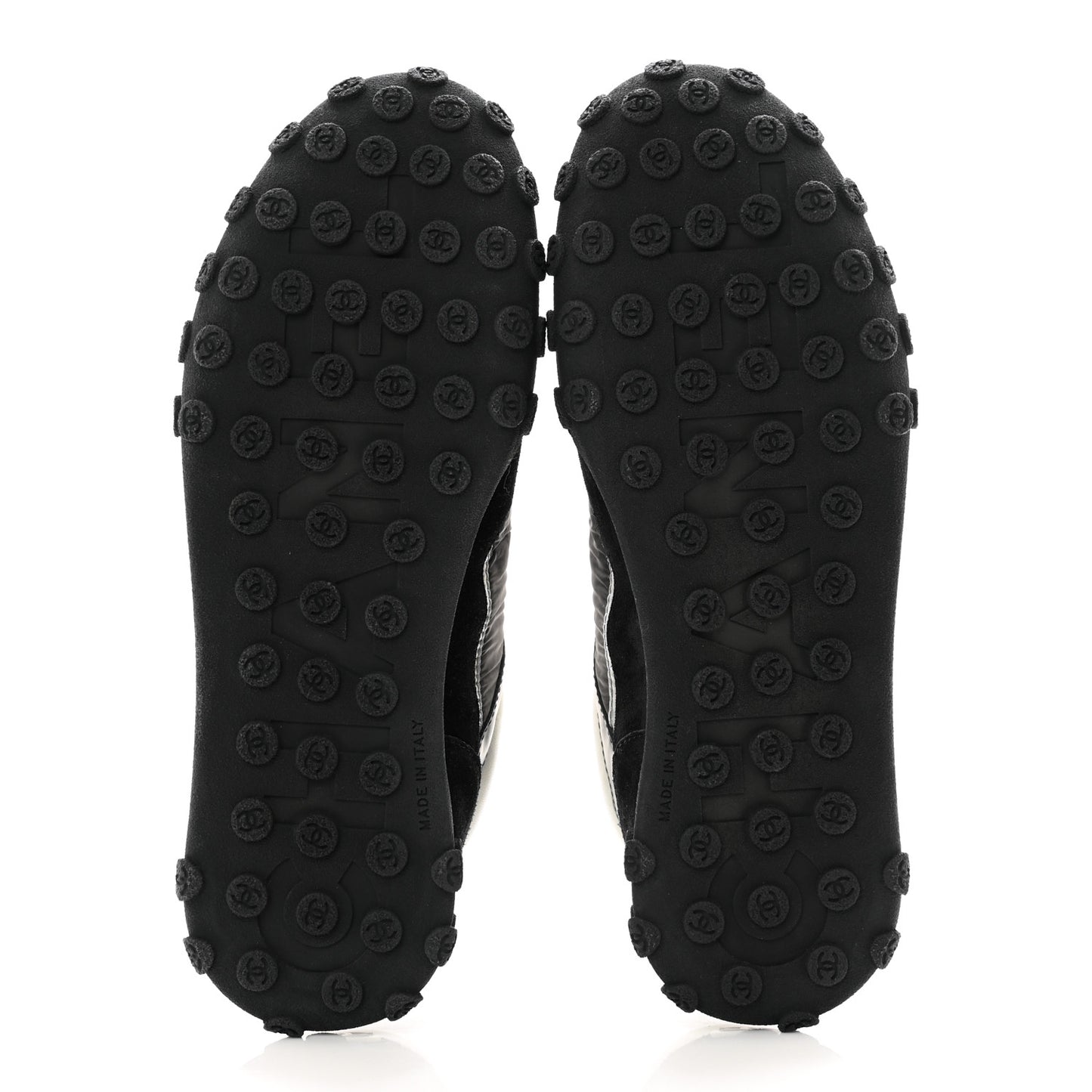 Nylon Calfskin Suede CC Sneakers 40 Grey Black White