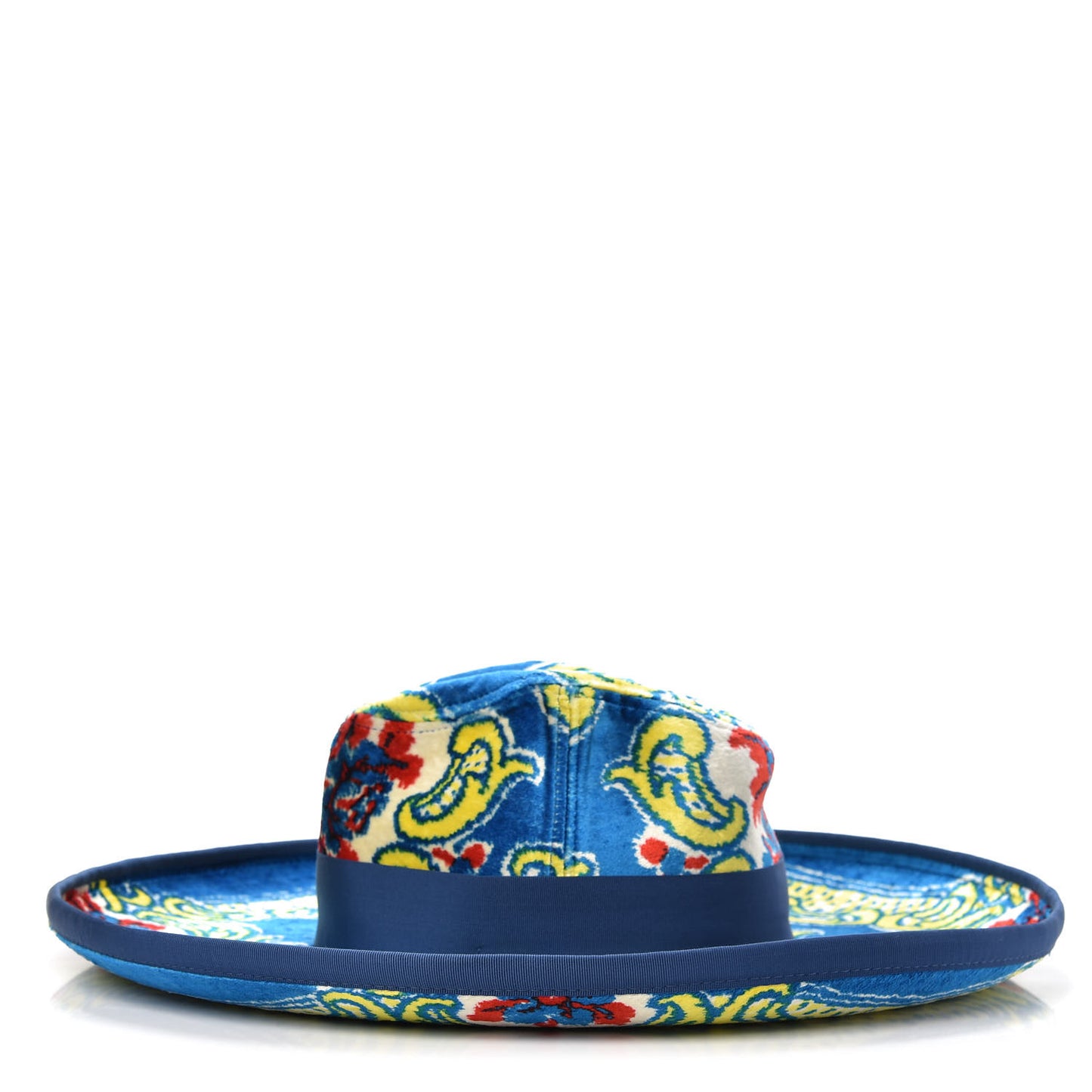 Velvet Brocade Wide Brim Hat M Periwinkle Blue