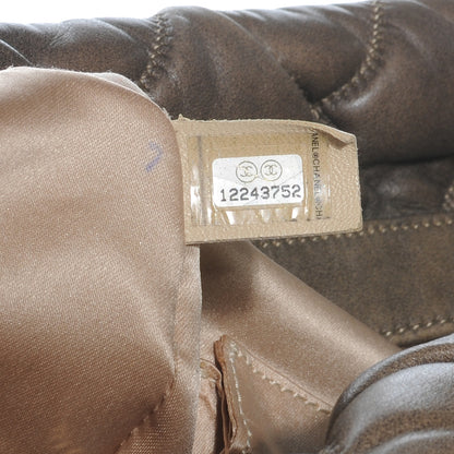 Chanel Lambskin Bubble Quilt Bowler Dark Beige 7 of 7