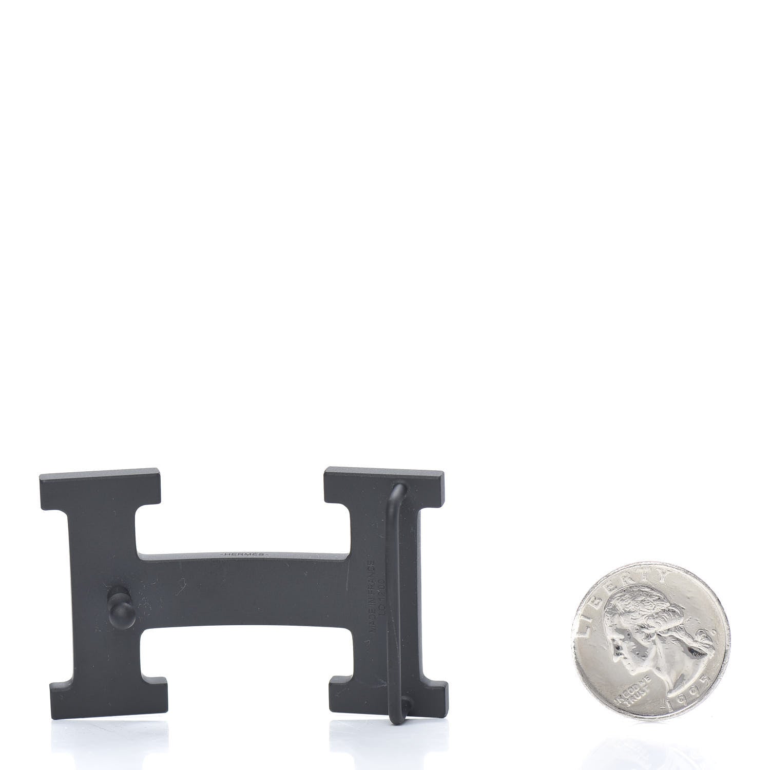 Hermes PVD Plated 32mm H Belt Buckle Black 2 of 3