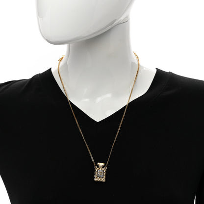 Chanel Crystal Pearl Perfume Bottle CC Necklace Black Gold 2 of 4
