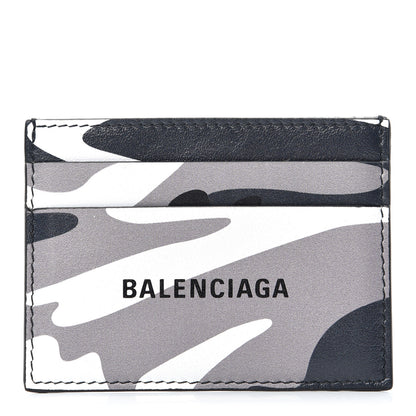 Balenciaga Calfskin Logo Camo Printed Cash Card Holder Grey 1 of 8