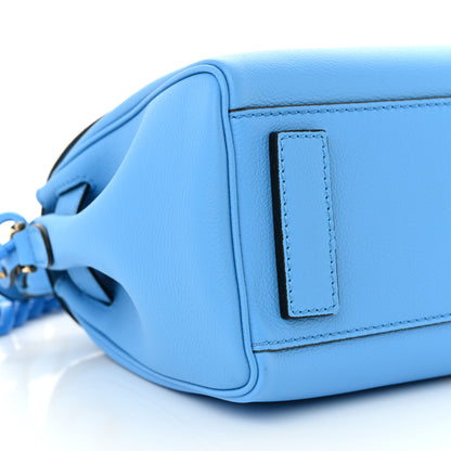 Versace Calfskin Medium La Medusa Top Handle Handbag Blue 8 of 9