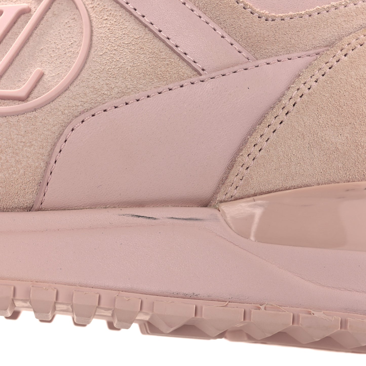 Suede Calfskin Run Away Sneakers 37.5 Pink