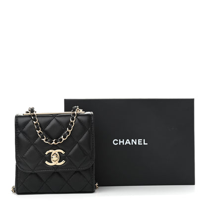 Chanel Lambskin Quilted Mini Trendy CC Chain Wallet Black 13 of 13