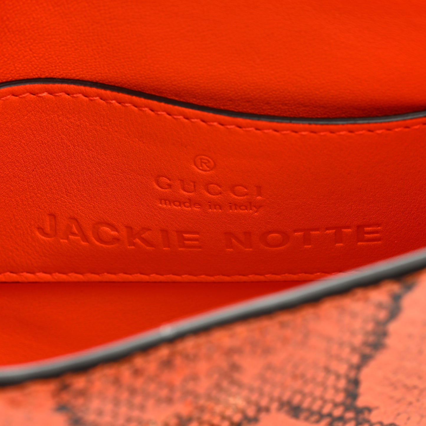 Snakeskin Mini Jackie Notte Bag Orange